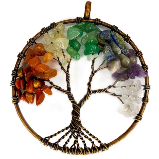 7 Chakra Stone Tree Of Life Necklace
