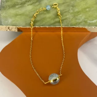 18k Gold-Plated Blue Moonstone Delicate Bracelet