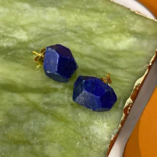 Gold-Plated Lapiz Lazuli Stud Earrings